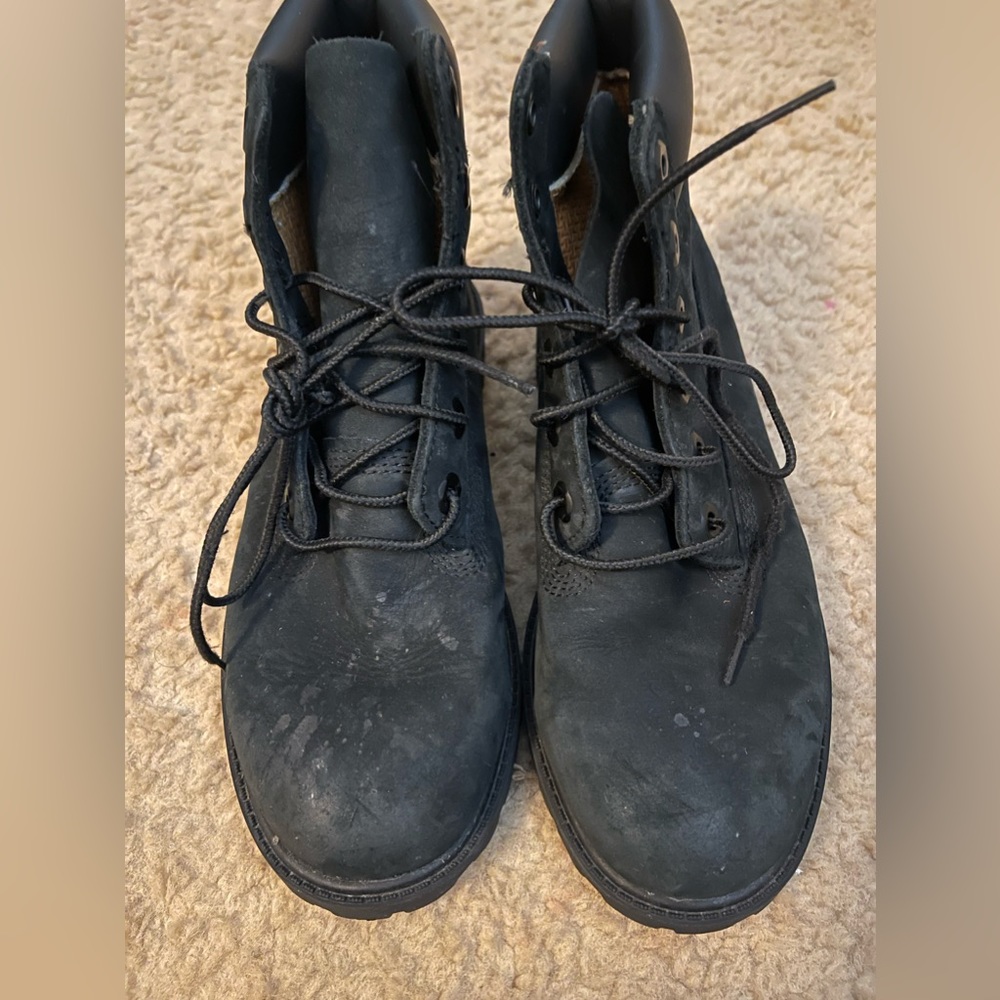 Timberland Black Youth Premium 6 inch Waterproof Boots